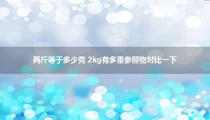 两斤等于多少克 2kg有多重参照物对比一下