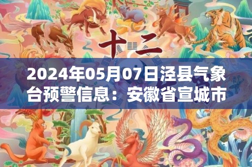 2024年05月07日泾县气象台预警信息：安徽省宣城市泾县发布大雾橙色预警