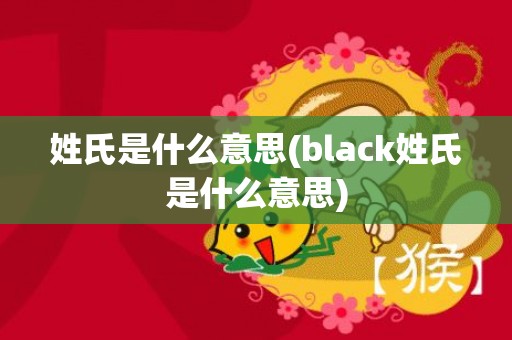 姓氏是什么意思(black姓氏是什么意思)