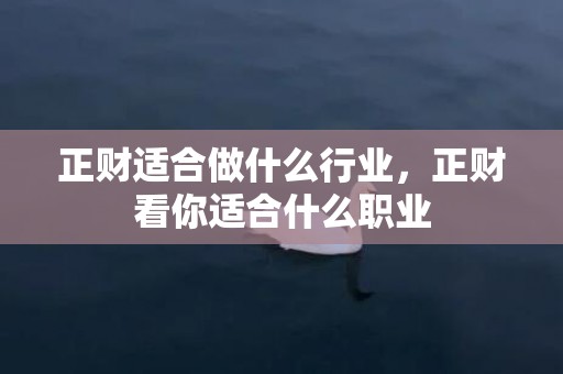 正财适合做什么行业，正财看你适合什么职业