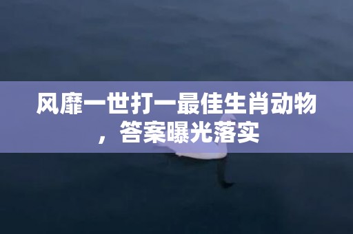 风靡一世打一最佳生肖动物，答案曝光落实