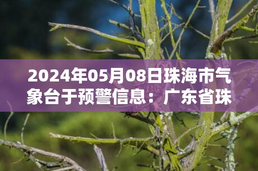 2024年05月08日珠海市气象台于预警信息：广东省珠海市发布暴雨黄色预警