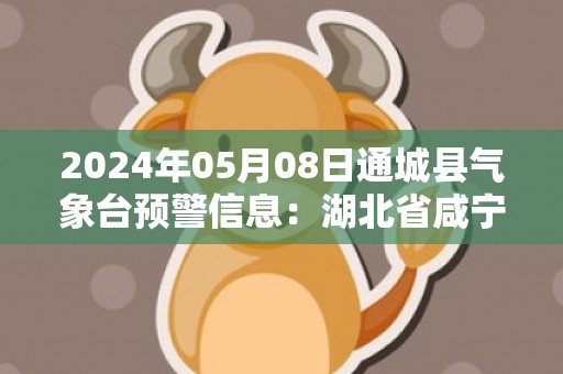 2024年05月08日通城县气象台预警信息：湖北省咸宁市通城县发布大雾橙色预警