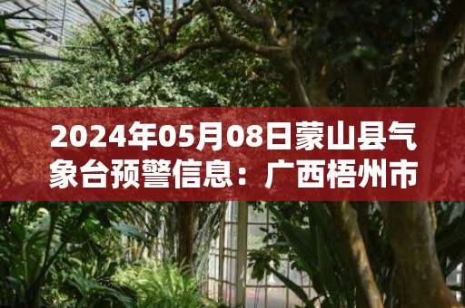 2024年05月08日蒙山县气象台预警信息：广西梧州市蒙山县发布暴雨橙色预警