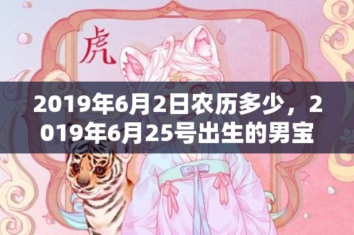 2019年6月2日农历多少，2019年6月25号出生的男宝宝五行缺金要怎么起名字