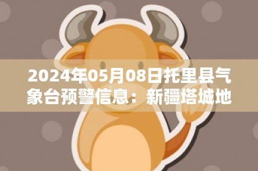 2024年05月08日托里县气象台预警信息：新疆塔城地区托里县发布冰雹橙色预警