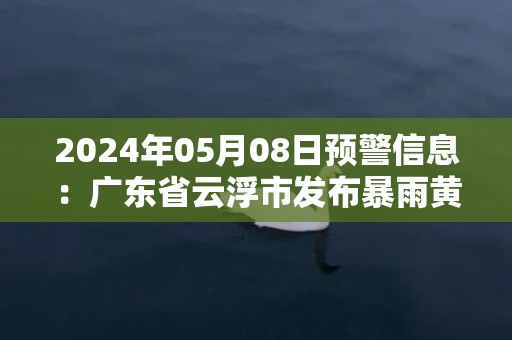 2024年05月08日预警信息：广东省云浮市发布暴雨黄色预警