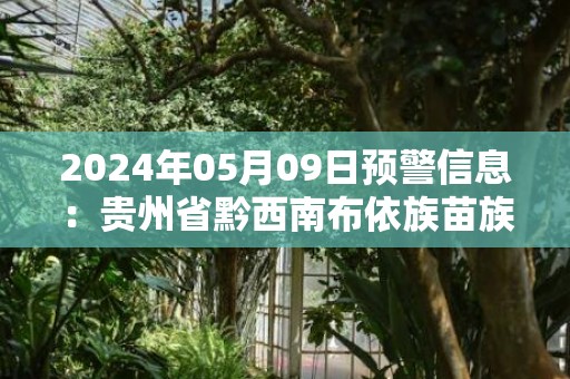 2024年05月09日预警信息：贵州省黔西南布依族苗族自治州晴隆县发布大雾橙色预警