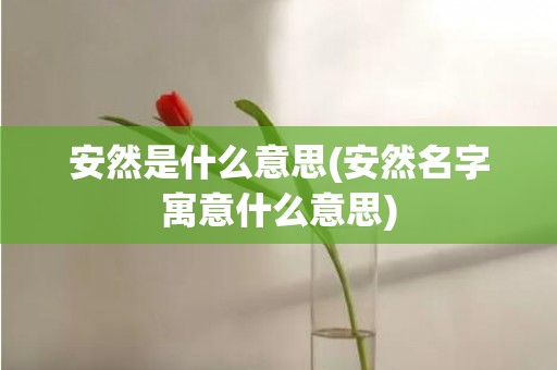 安然是什么意思(安然名字寓意什么意思)