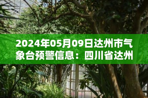 2024年05月09日达州市气象台预警信息：四川省达州市发布雷电黄色预警