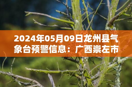 2024年05月09日龙州县气象台预警信息：广西崇左市龙州县发布暴雨橙色预警