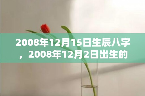 2008年12月15日生辰八字，2008年12月2日出生的人命好吗