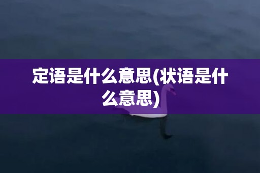 定语是什么意思(状语是什么意思)