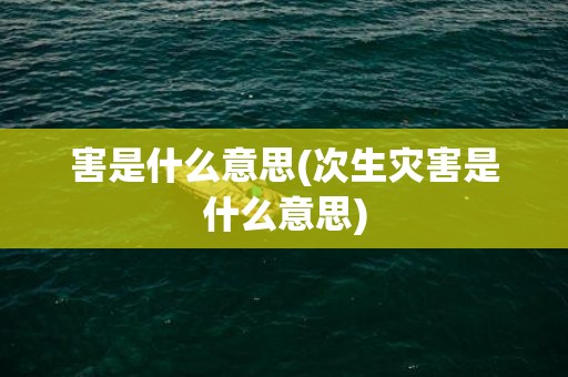 害是什么意思(次生灾害是什么意思)