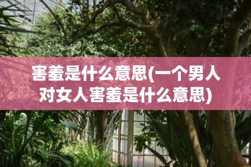 害羞是什么意思(一个男人对女人害羞是什么意思)