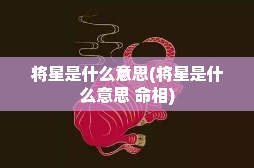 将星是什么意思(将星是什么意思 命相)