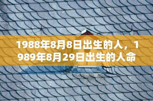 1988年8月8日出生的人，1989年8月29日出生的人命好吗