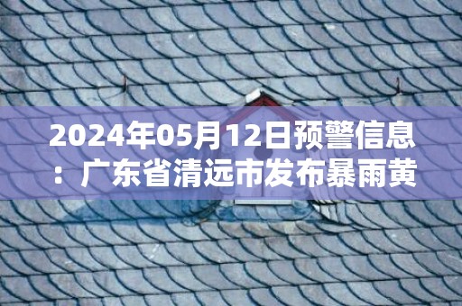 2024年05月12日预警信息：广东省清远市发布暴雨黄色预警