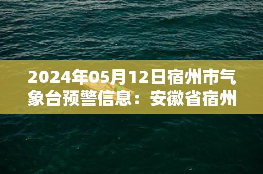 2024年05月12日宿州市气象台预警信息：安徽省宿州市发布大雾黄色预警