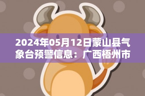 2024年05月12日蒙山县气象台预警信息：广西梧州市蒙山县发布暴雨橙色预警