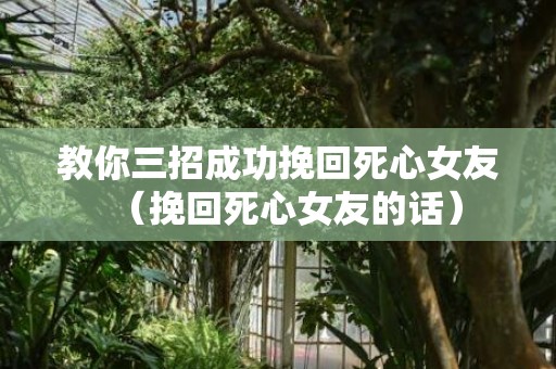 教你三招成功挽回死心女友（挽回死心女友的话）