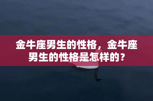 金牛座男生的性格，金牛座男生的性格是怎样的？