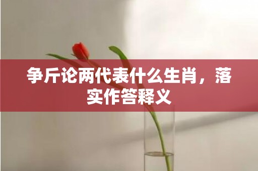 争斤论两代表什么生肖，落实作答释义