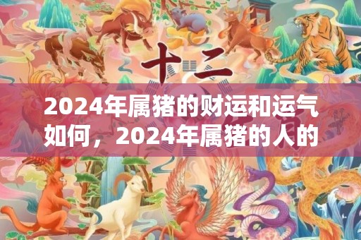 2024年属猪的财运和运气如何，2024年属猪的人的桃花运