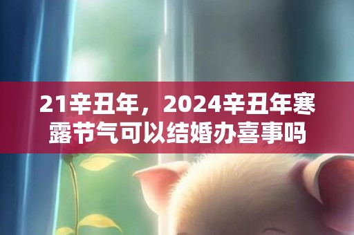 21辛丑年，2024辛丑年寒露节气可以结婚办喜事吗