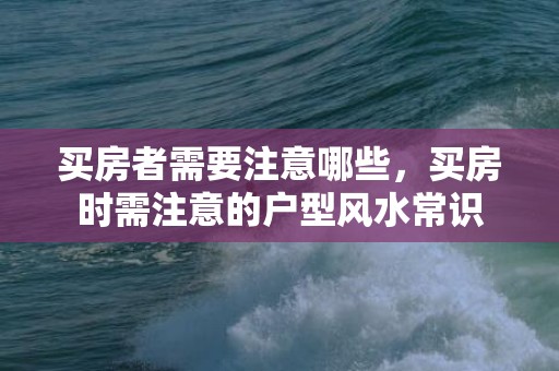 买房者需要注意哪些，买房时需注意的户型风水常识