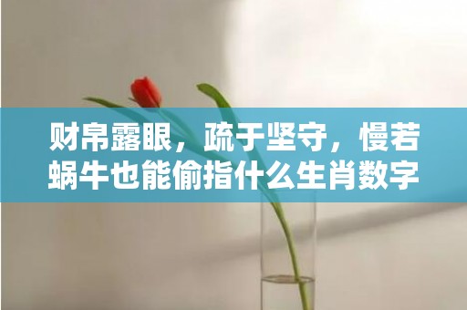 财帛露眼，疏于坚守，慢若蜗牛也能偷指什么生肖数字完美解释落实