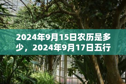 2024年9月15日农历是多少，2024年9月17日五行穿衣指南