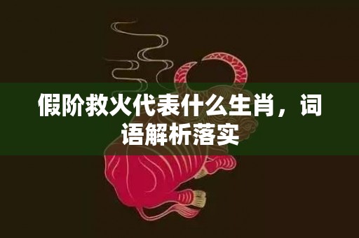 假阶救火代表什么生肖，词语解析落实