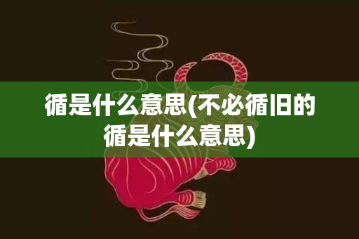 循是什么意思(不必循旧的循是什么意思)