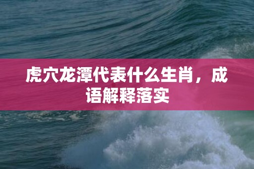 虎穴龙潭代表什么生肖，成语解释落实