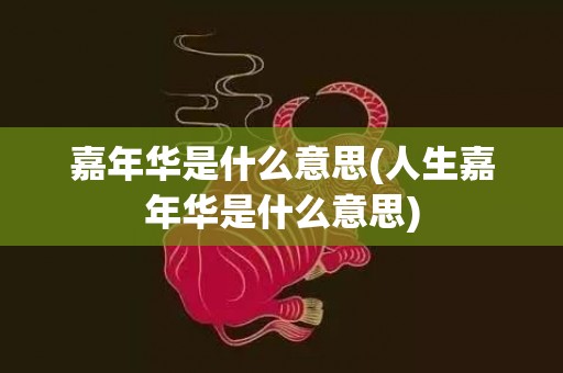 嘉年华是什么意思(人生嘉年华是什么意思)