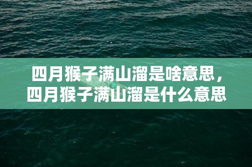 四月猴子满山溜是啥意思，四月猴子满山溜是什么意思，属猴几月出生好