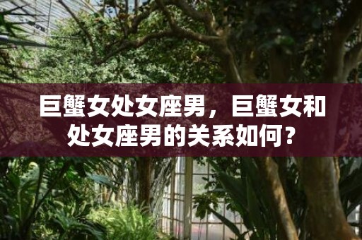 巨蟹女处女座男，巨蟹女和处女座男的关系如何？