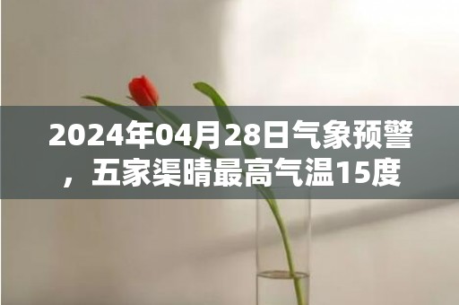 2024年04月28日气象预警，五家渠晴最高气温15度