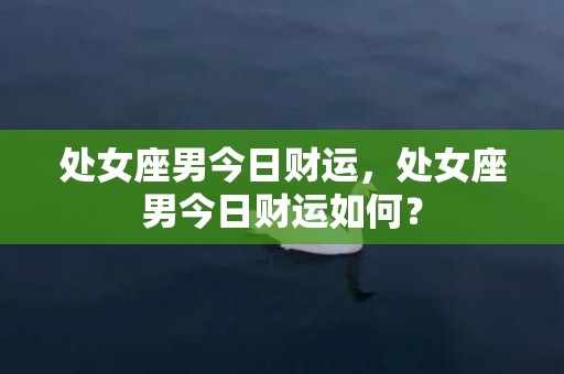 处女座男今日财运，处女座男今日财运如何？