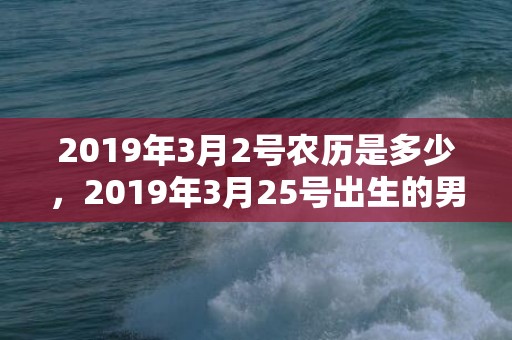 2019年3月2号农历是多少，2019年3月25号出生的男宝宝五行缺火要怎么起名字