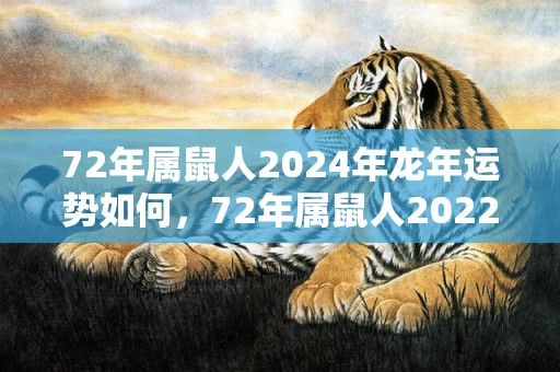 72年属鼠人2024年龙年运势如何，72年属鼠人2022年运势怎么样