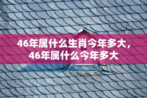 46年属什么生肖今年多大，46年属什么今年多大