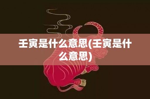 壬寅是什么意思(壬寅是什么意思)