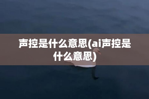 声控是什么意思(ai声控是什么意思)