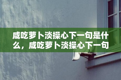 咸吃萝卜淡操心下一句是什么，咸吃萝卜淡操心下一句是什么