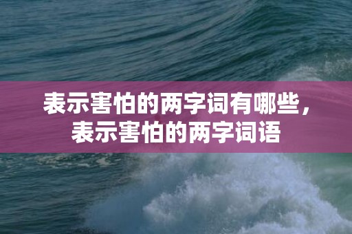 表示害怕的两字词有哪些，表示害怕的两字词语