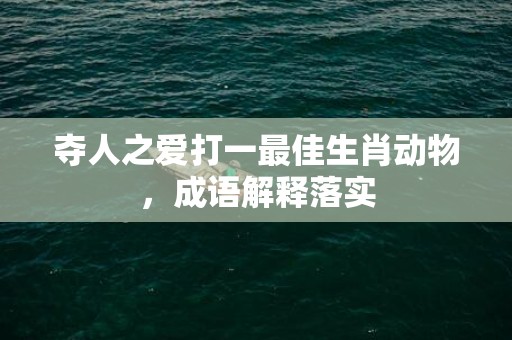 夺人之爱打一最佳生肖动物，成语解释落实