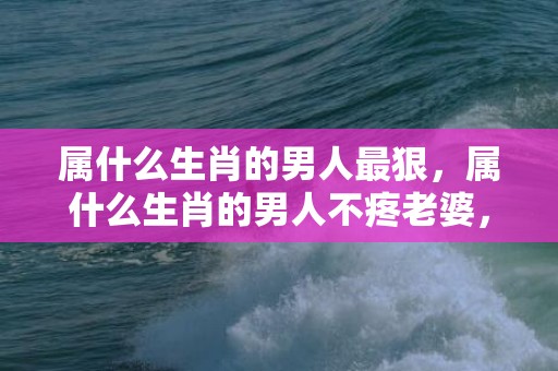 属什么生肖的男人最狠，属什么生肖的男人不疼老婆，这四大生肖不珍惜家庭