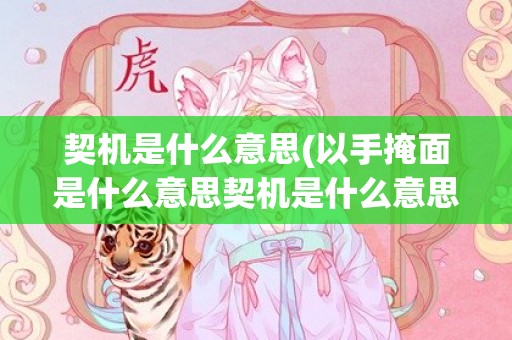 契机是什么意思(以手掩面是什么意思契机是什么意思)